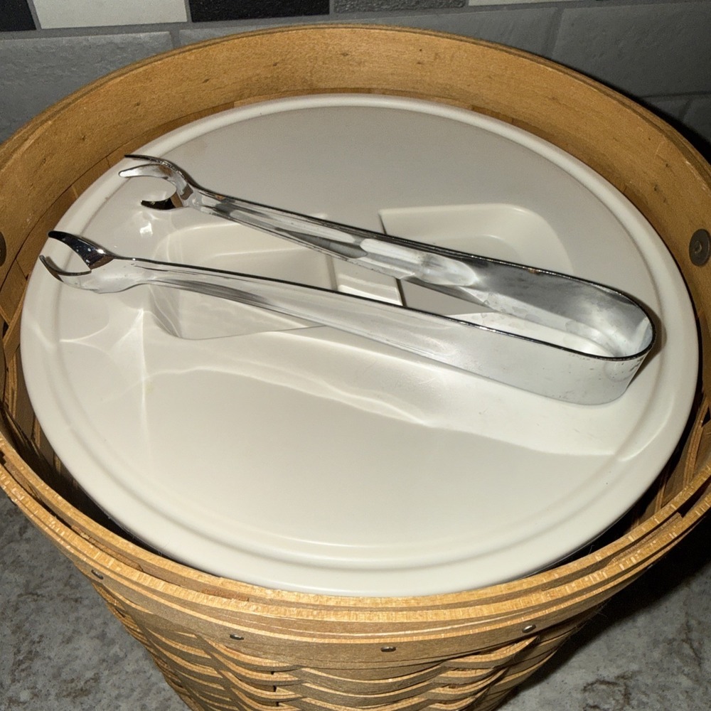 Vintage 2003 Longaberger Ice Bucket Basket With Lid & Insulated Protector - Picture 11 of 11
